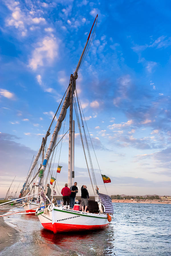 Sailboat on the Banks of the Nile Photograph by Mark Tisdale