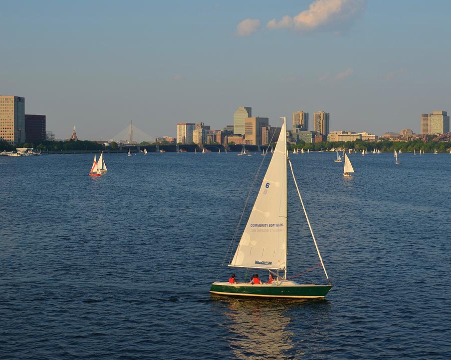 Sailboat on the Charles River Photograph by Toby McGuire