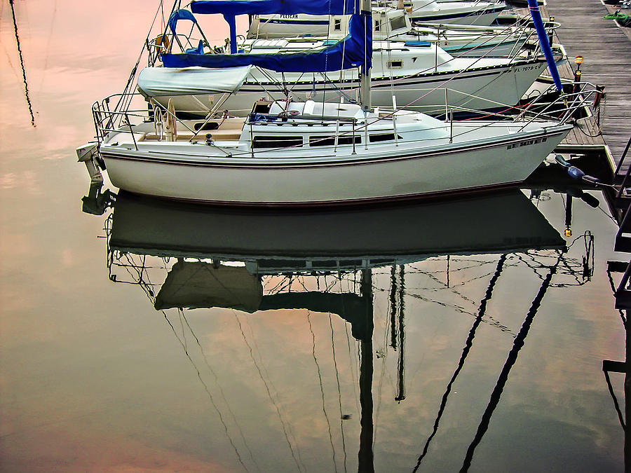 Sailboat Reflection Photograph by Michael Whitaker