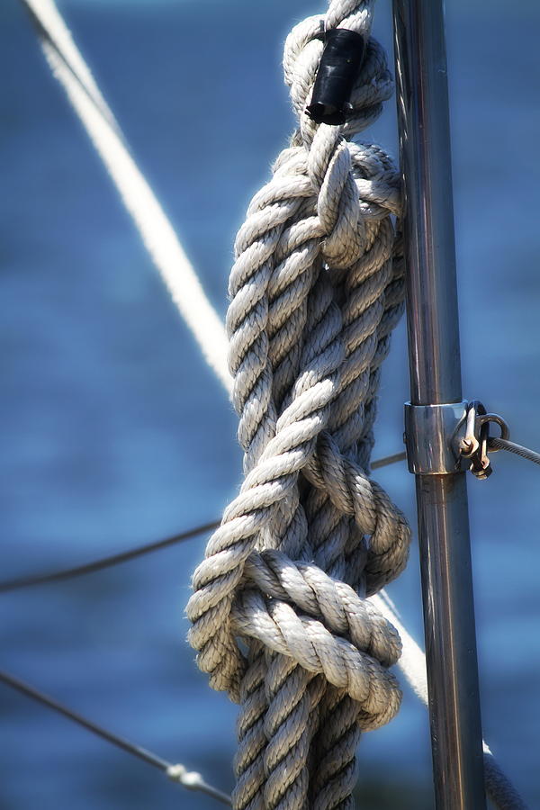 Boat Photograph - Sailboat Rope by Cathy Lindsey