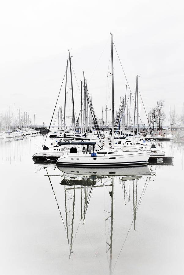 Sailboat Row with Touches of Blue Photograph by Greg Jackson