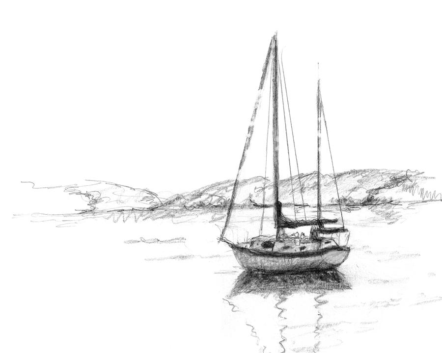 Sailboat Drawing by Sarah Parks
