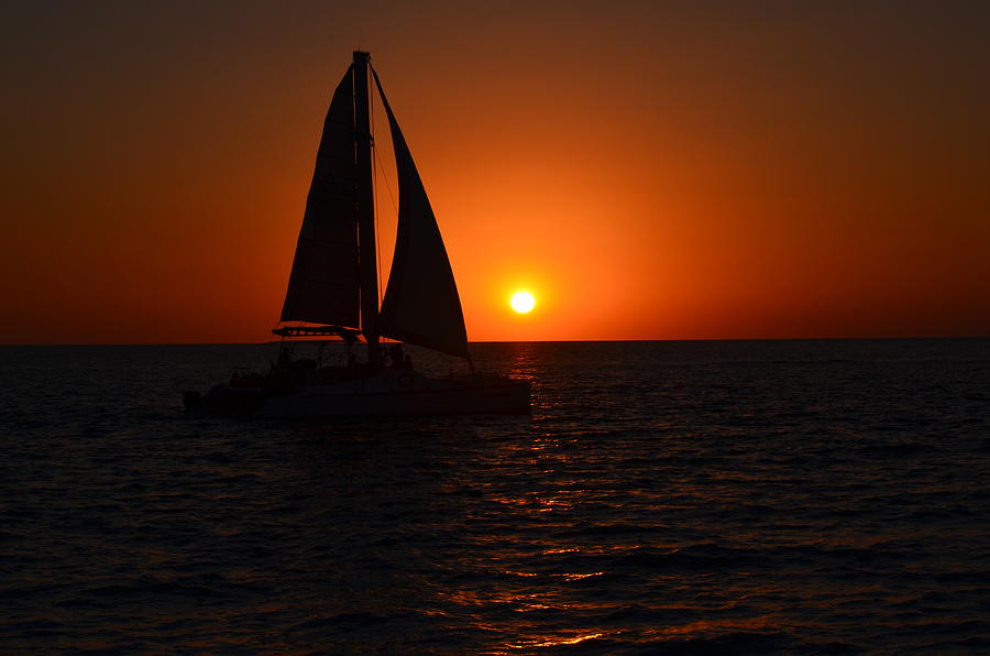 Sailboat Sunset Photograph