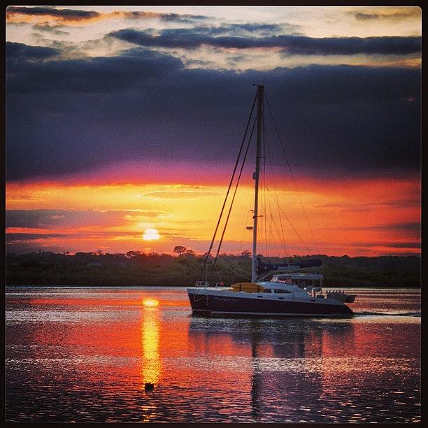 Sunset Photograph - #sailboat #sunset #ponce #inlet by Derek Sanford