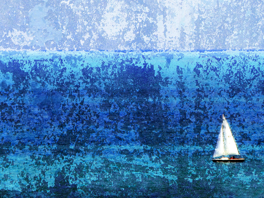 Sailboat w Texture Digital Art by Anita Burgermeister