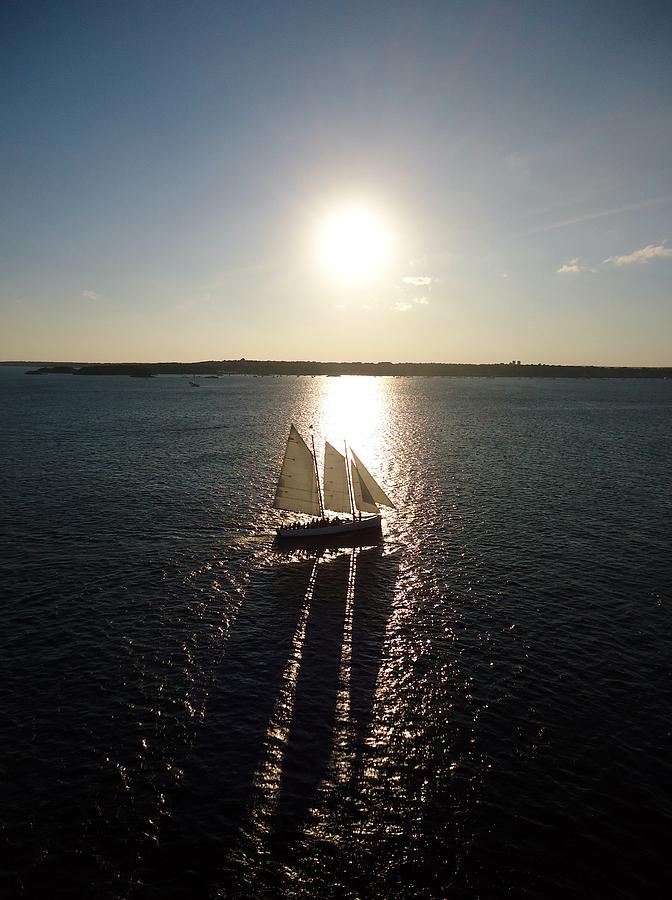 Sailboat With Shadow Photograph by Rita Tortorelli