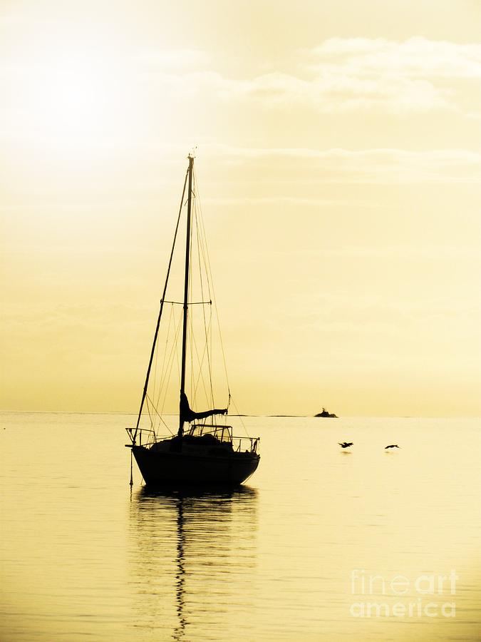 SAILBOAT WITH SUNGLOW by Barbara Henry SAILBOAT WITH SUNGLOW by Barbara Henry