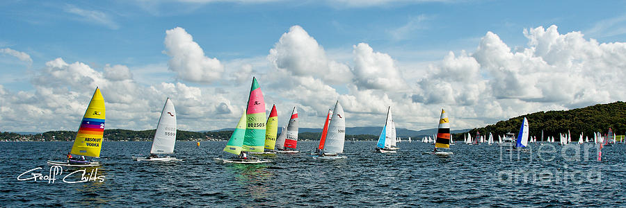 Sailboats and Clouds -  Lake Macquarie  New South Wales  Australia Photograph by Geoff Childs
