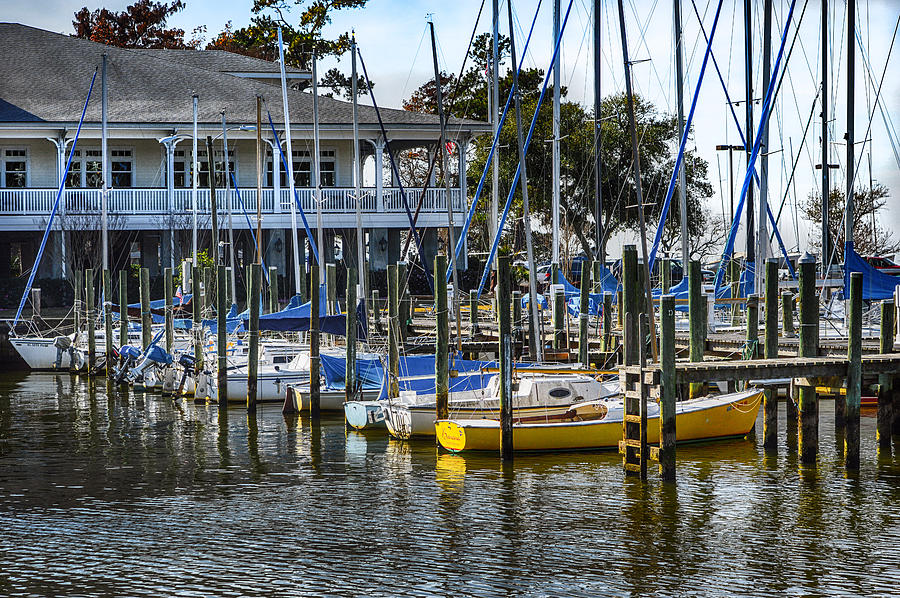 Boat Photograph - Sailboats at the Fairhope Yacht Club by Michael Thomas