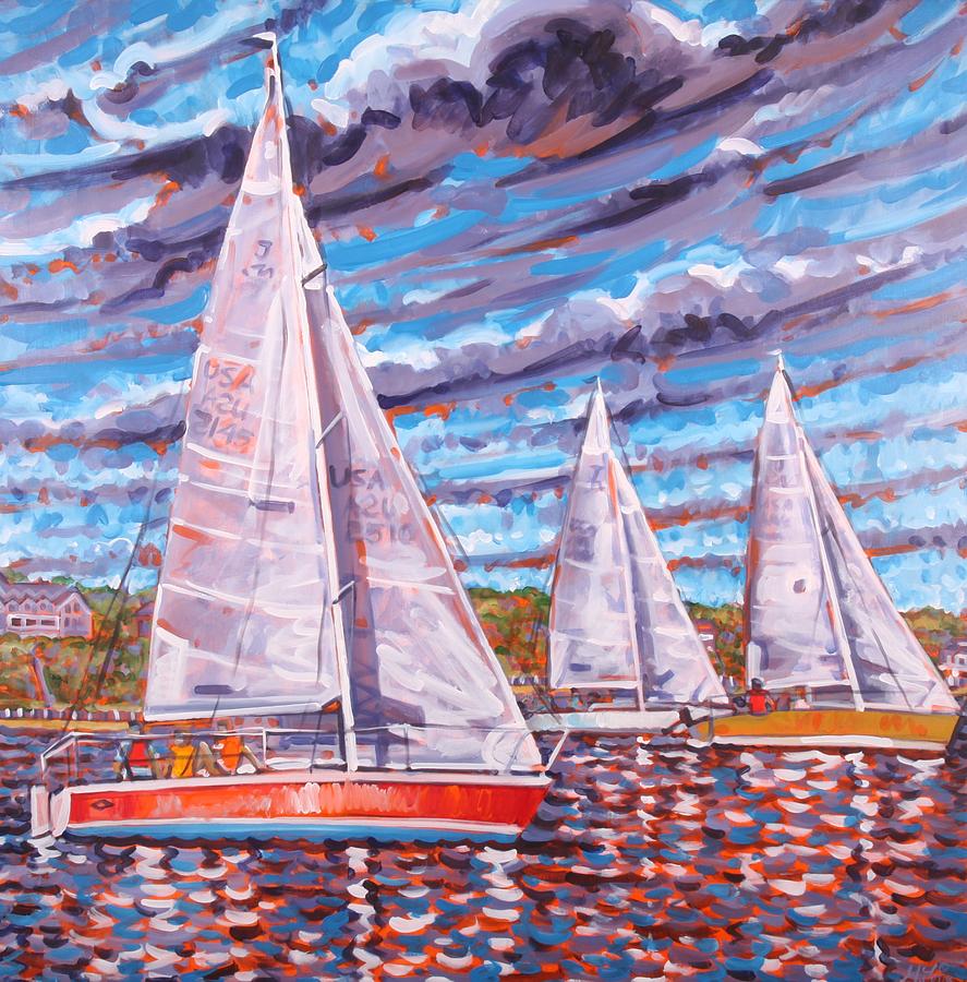 Sailboats 3 Painting by Gary M Long