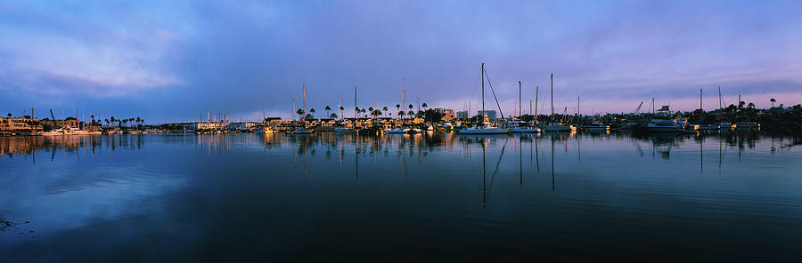 Sailboats In A Harbor, Newport Beach Photograph by Panoramic Images