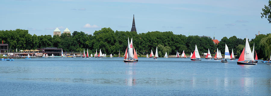 Sailboats In A Lake, Kassel, North Photograph by Panoramic Images