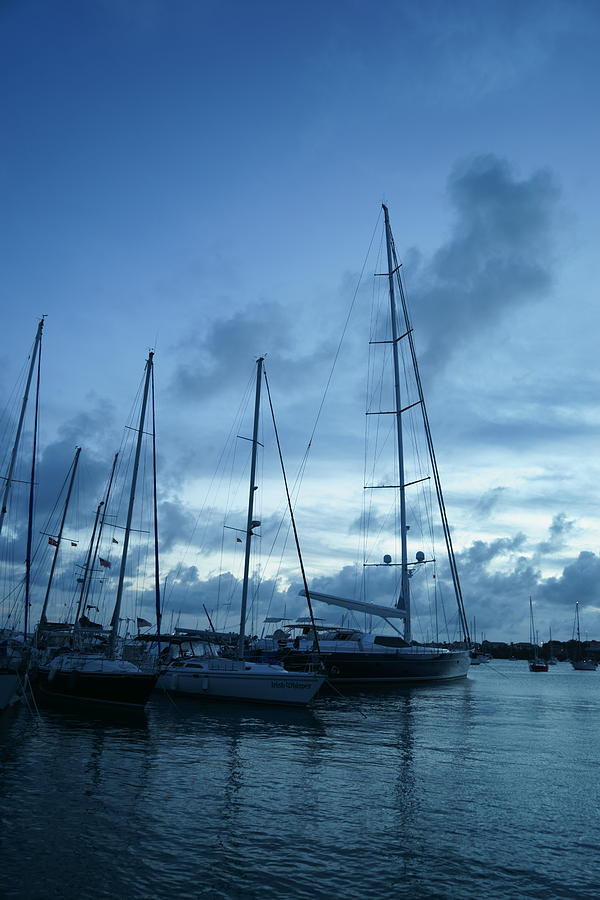 Sailboats in Blue Photograph by Jean Macaluso