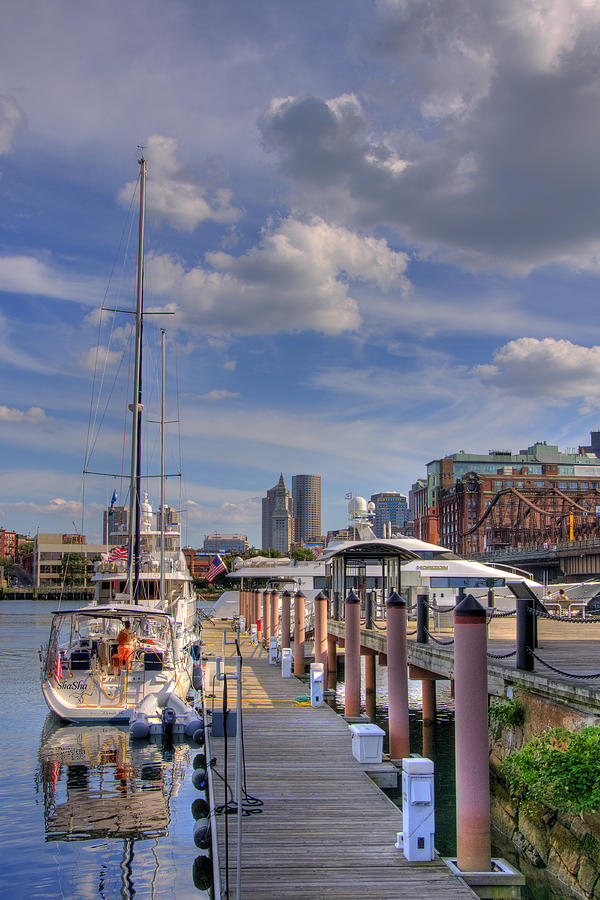 Sailboats in Constitution Marina - Boston Photograph by Joann Vitali