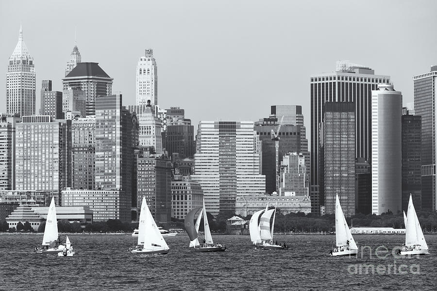 Sailboats on the Hudson IV Photograph by Clarence Holmes
