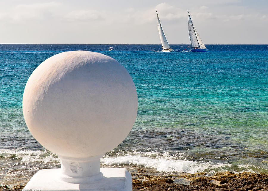 Sailboats Racing in Cozumel Photograph by Mitchell R Grosky