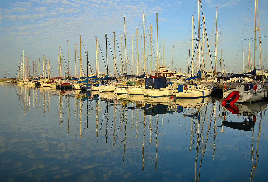sailboats reflections