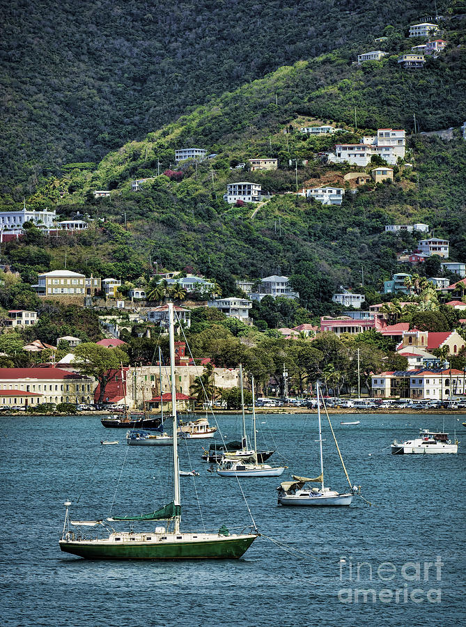 Sailboats Resting In St. Thomas Photograph by Ken Johnson
