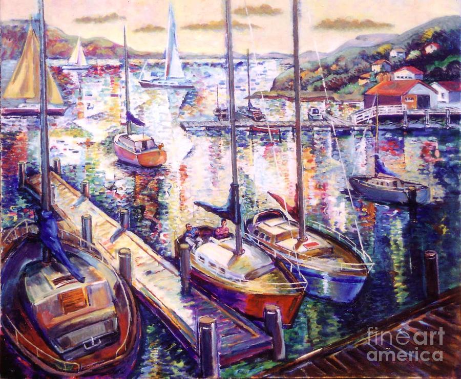 Sailboats Painting by Stan Esson