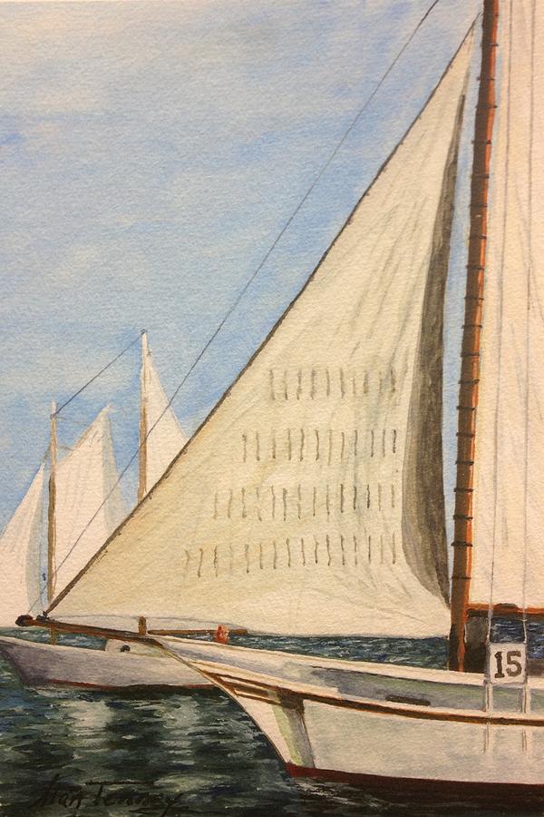 Sailboats Painting by Stan Tenney