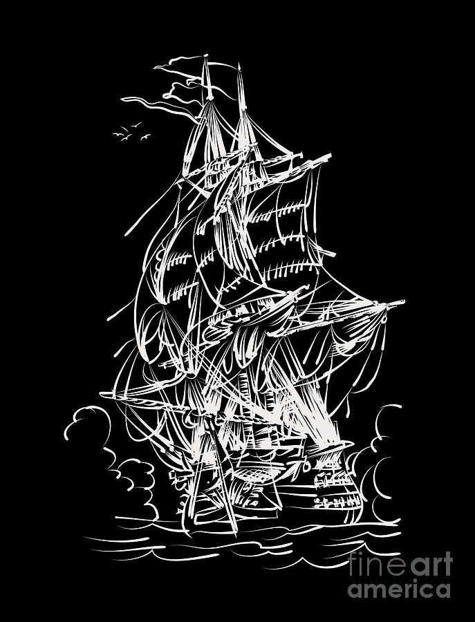 Sailing 1 Drawing by Andrzej Szczerski
