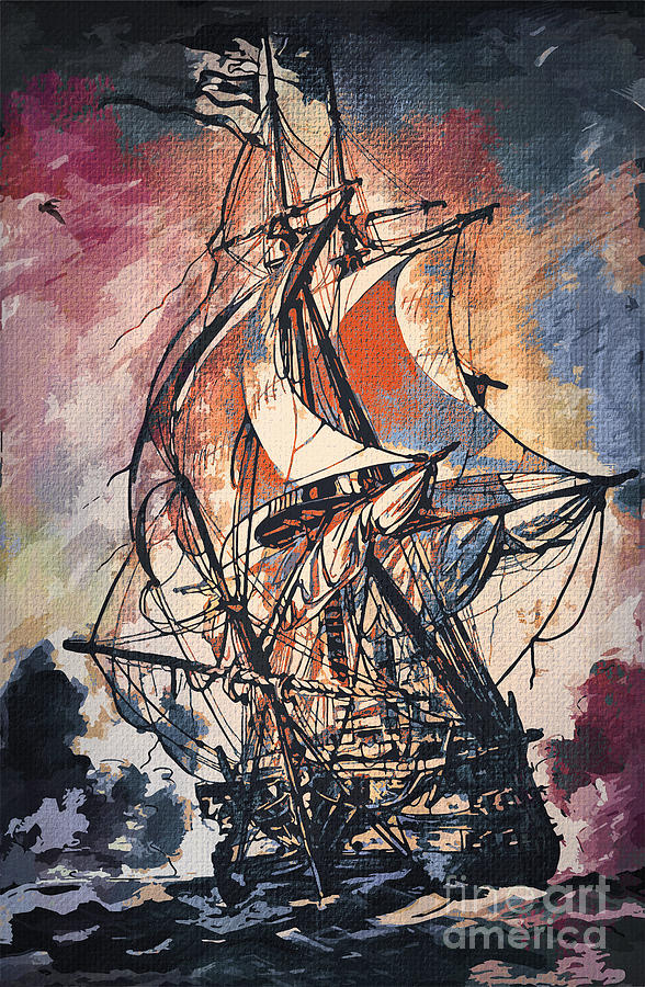 Sailing 2  Painting by Andrzej Szczerski