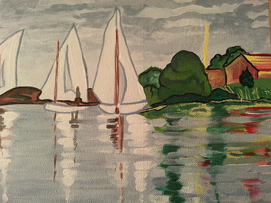 Sailing After Monet Painting by Nikki Dalton