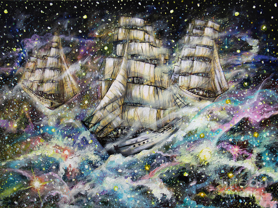 Sailing Among The Stars Painting by Dariusz Orszulik