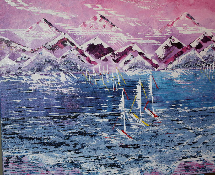 Sailing Amongst the Mountains Painting by George Riney