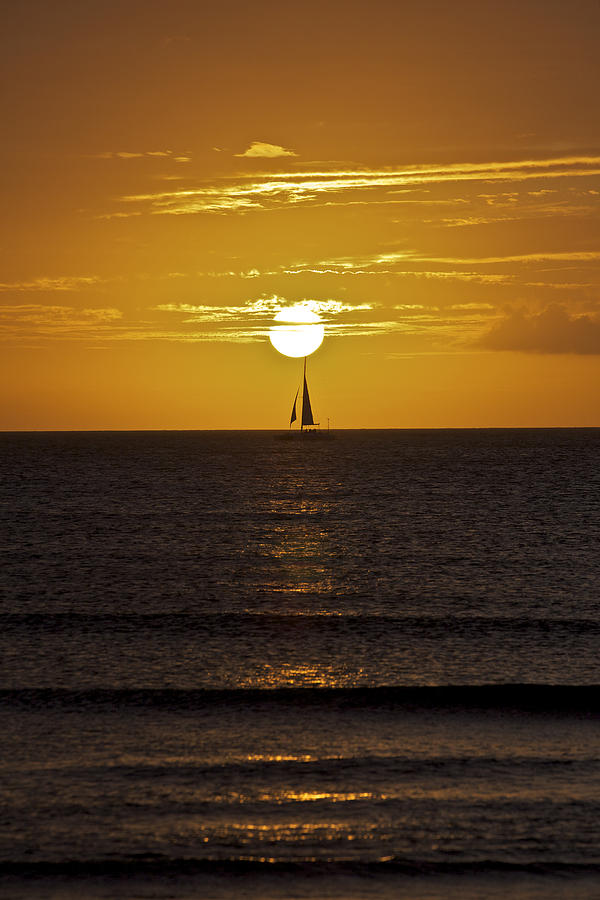 Sailing at Sunset Photograph by David Letts