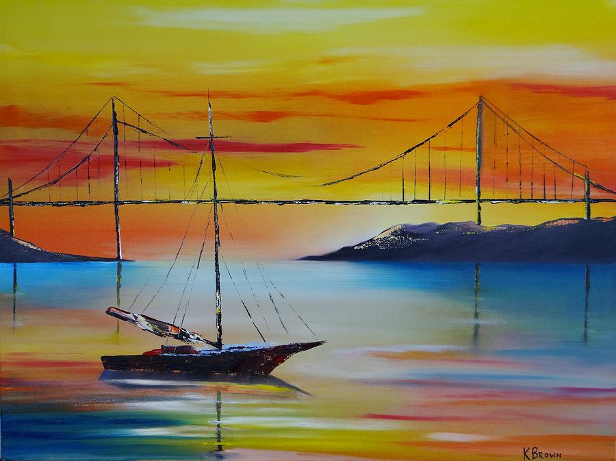 Sailing at Sunset Painting by Kevin  Brown