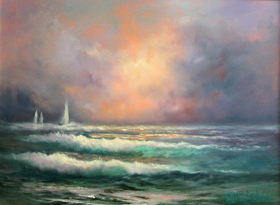 Sailing Away Painting by Sally Seago