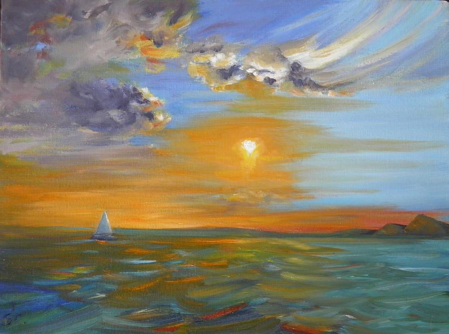 Sailing Away Painting by Sharon Casavant