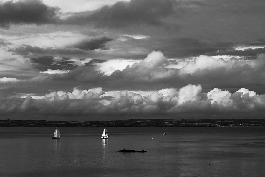 Black And White Photograph - Sailing back to marina by Jean-Philippe Jouve