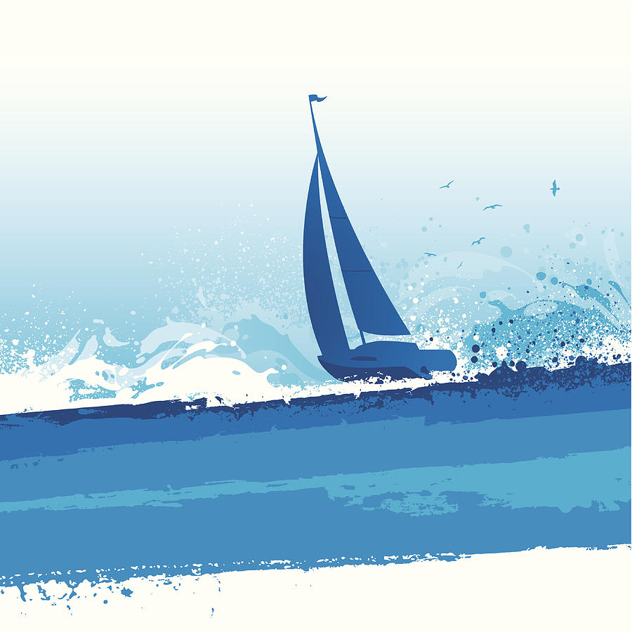 Sailing background Drawing by Enjoynz