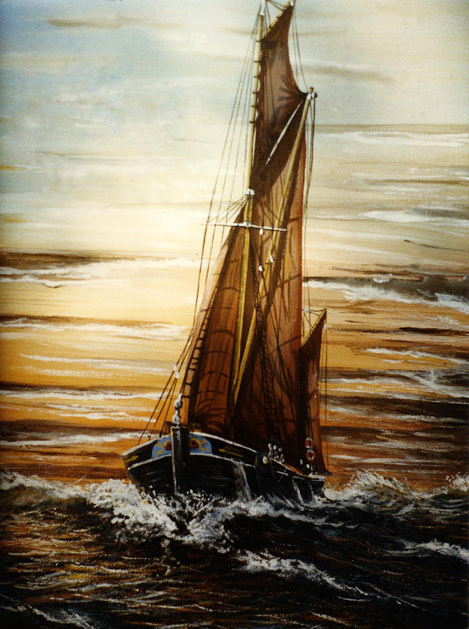 Sailing Barge May at sea Painting by Mackenzie Moulton