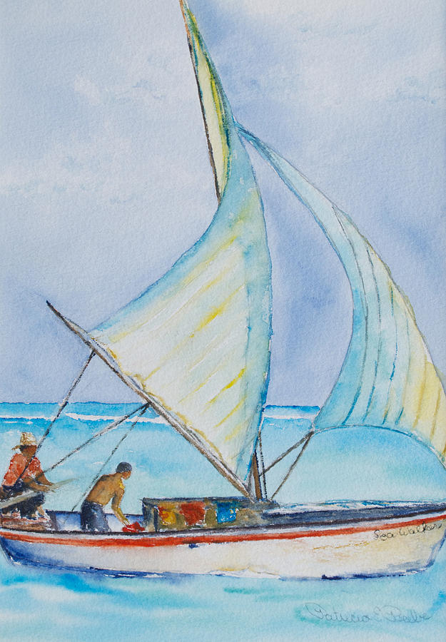 Sailing Belize Painting by Patricia Beebe