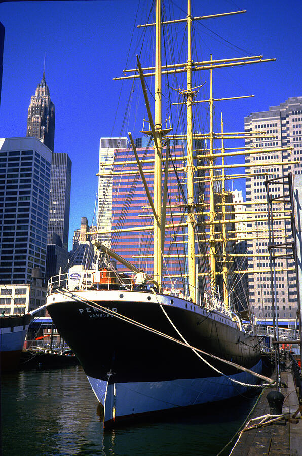 HMS Peking Sailing Boat Anchored in South Street Seaport 1984 Photograph by Gordon James