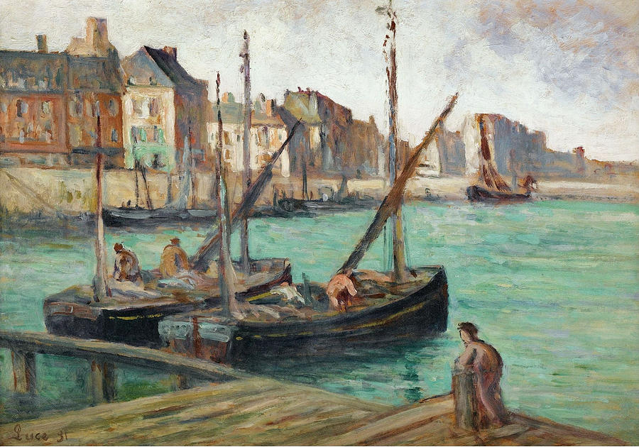 Sailing Boats near the Moorage Painting by Maximilien Luce Sailing Boats near the Moorage Painting by Maximilien Luce