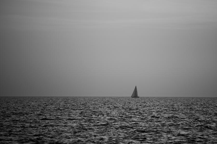 Summer Photograph - Sailing bw by Ivan Slosar