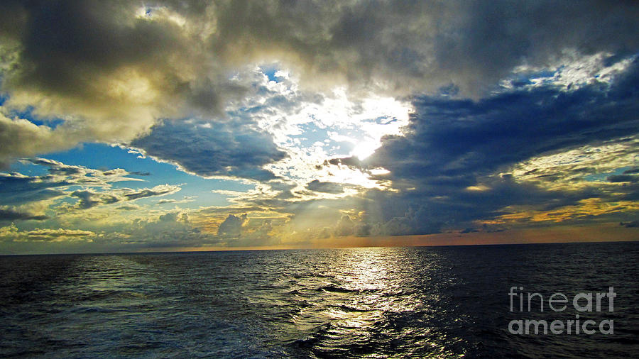 Sunset Photograph - Sailing by Heavens Door by Alison Tomich