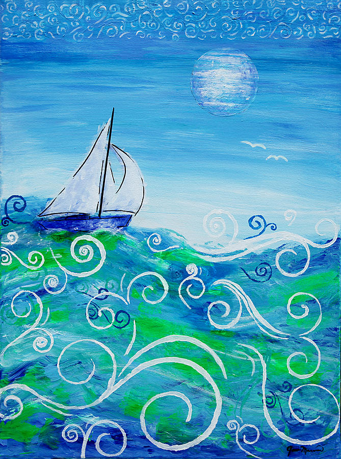 Sailing by Jan Marvin Painting by Jan Marvin