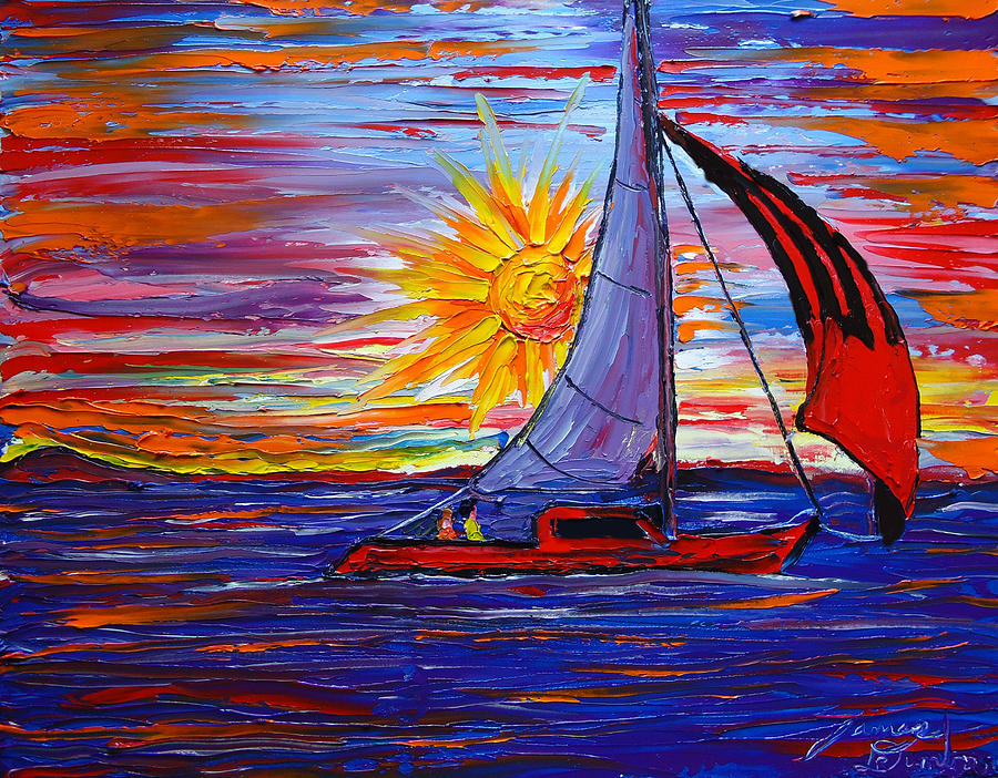 Sailing By Mid-Night 3 Painting by James Dunbar