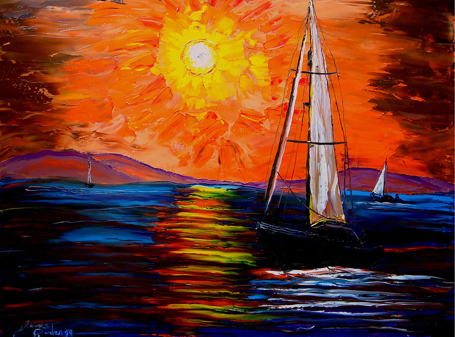 Sailing By Mid-Night 6 Painting by James Dunbar