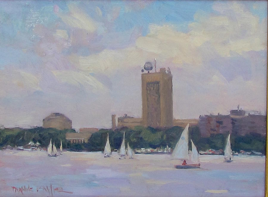 Mit Painting - Sailing by MIT by Dianne Panarelli Miller