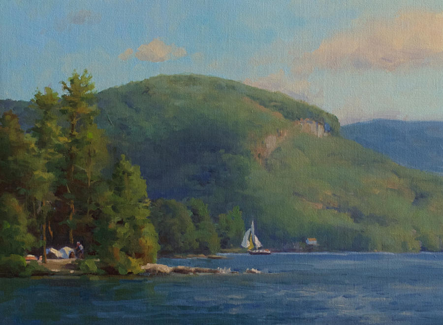 Sailing Painting - Sailing By Shelving Rock by Marianne Kuhn