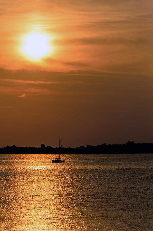 Sunset Photograph - Sailing by sunset by Mark Papke