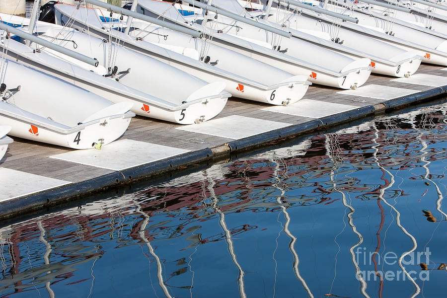 Sailing Dinghies and Reflections I Photograph by Clarence Holmes