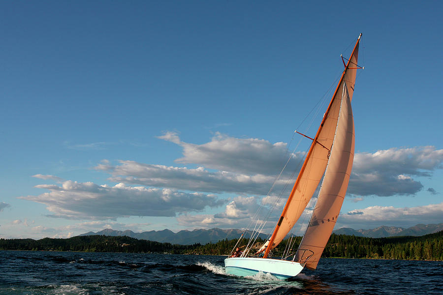 Sailing Flathead Lake On Questa Photograph by Craig Moore