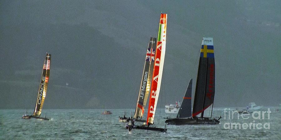 Sailing for Americas Cup Photograph by Scott Cameron